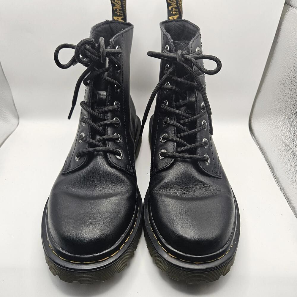 Dr. Martens Womens Luana Black Leather Combat Boots Grunge Punk Alt Size US 8